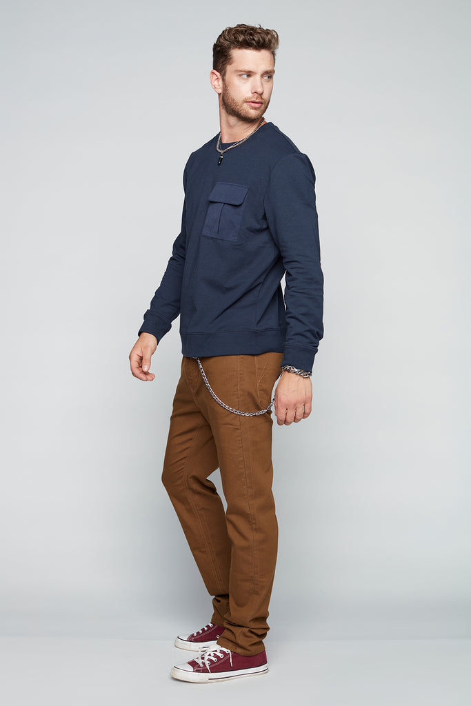 5 Pocket Straight Fit French Terry - Tobacco - DENIM SOCIETY™