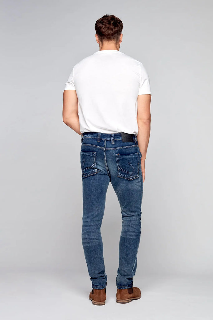 5 Pocket Straight Fit Jeans - Vintage Medium Blue - DENIM SOCIETY™