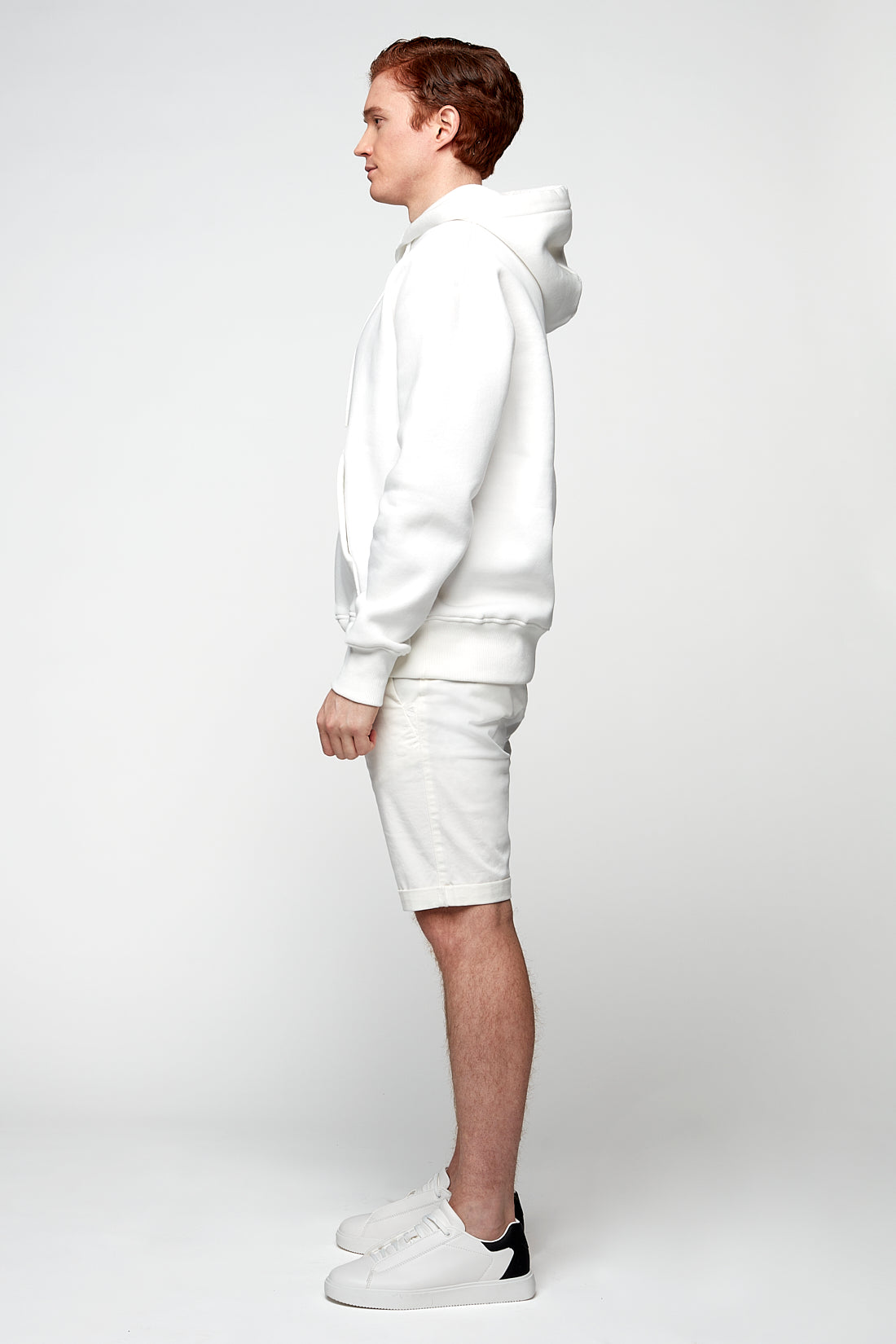 BILLY - Elastic Waist Roll Up Shorts - Off White - DENIM SOCIETY™