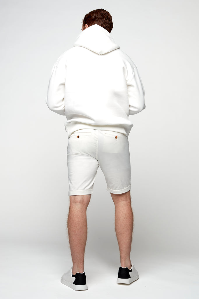 BILLY - Elastic Waist Roll Up Shorts - Off White - DENIM SOCIETY™