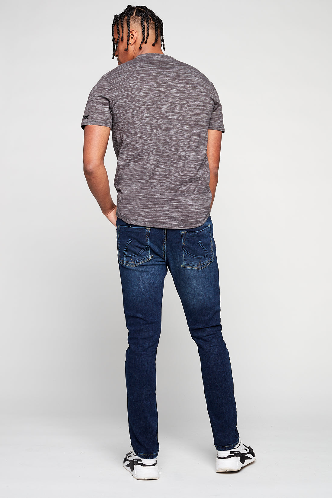 V-Neck T-Shirt - Chrcoal Space Dye - DENIM SOCIETY™