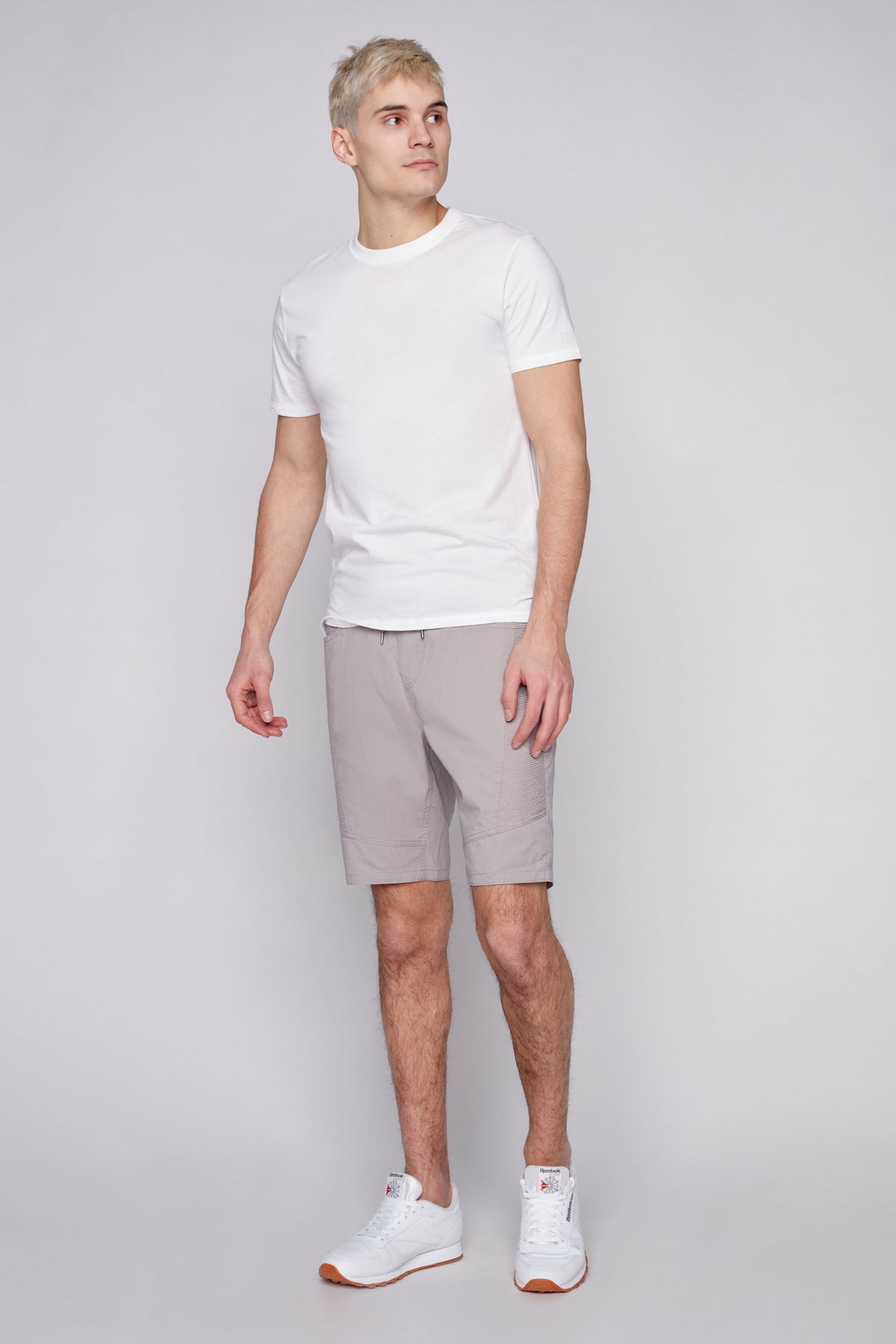 CASH - Mens Ripstop Moto Stitch Short - Light Grey