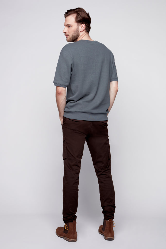 DEAN -  Slim Fit Cargo Chinos (Convertible Joggers) - Brown - DENIM SOCIETY™