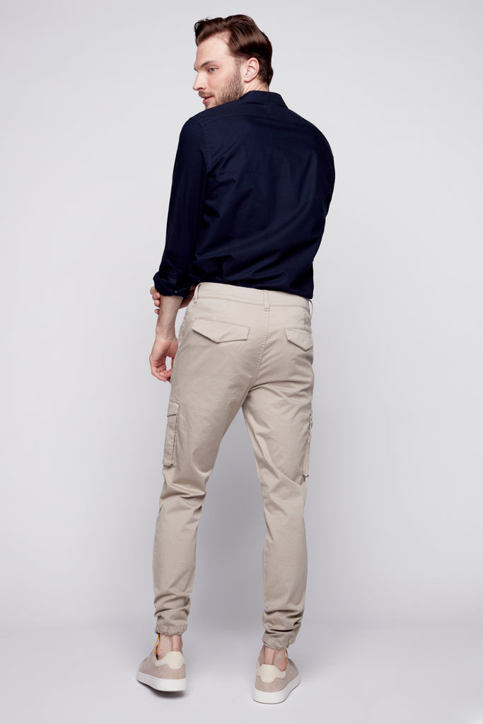 DEAN -  Slim Fit Cargo Chinos (Convertible Joggers) - Sage - DENIM SOCIETY™