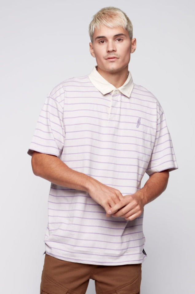 Striped Polo T-Shirt - Grape Stripe DNM.WORKS™