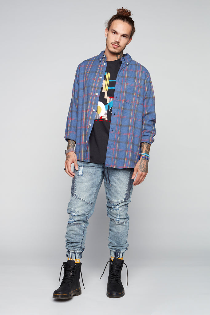 HENDRIX - 5 Pocket Moto Stitch Jogger - Indigo Acid DNM.WORKS™