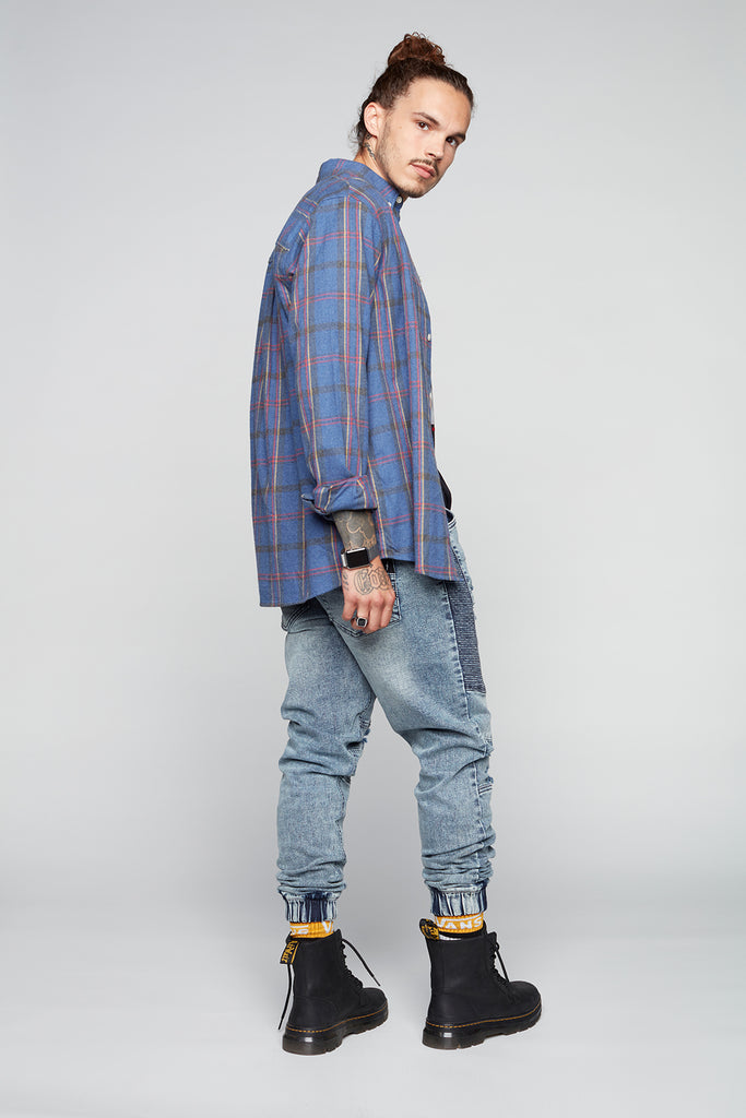 HENDRIX - 5 Pocket Moto Stitch Jogger - Indigo Acid DNM.WORKS™