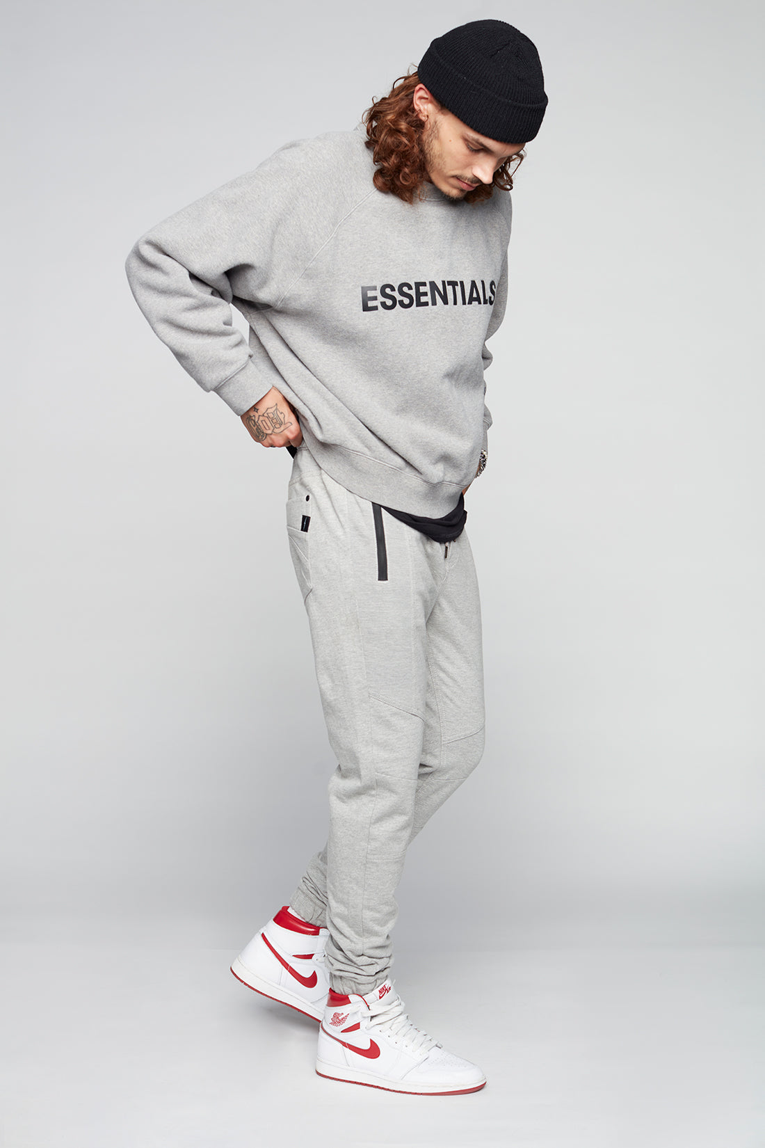 HENDRIX - 5 Pocket Moto Stitch French Terry Jogger - Light Grey - DENIM SOCIETY™