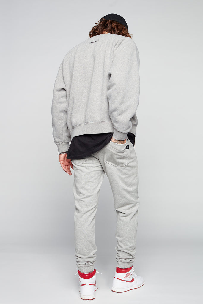 HENDRIX - 5 Pocket Moto Stitch French Terry Jogger - Light Grey DNM.WORKS™