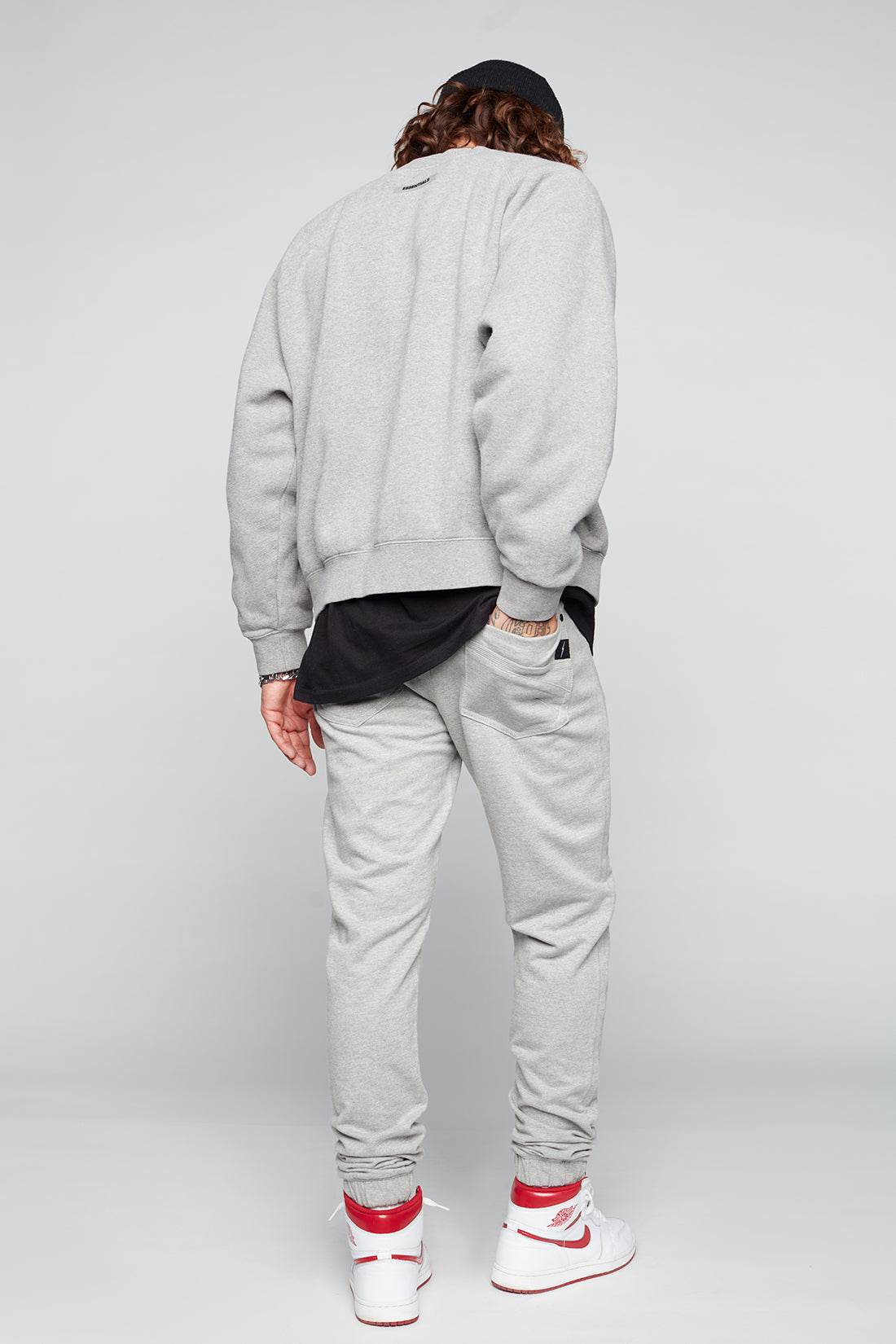 HENDRIX - 5 Pocket Moto Stitch French Terry Jogger - Light Grey - DENIM SOCIETY™