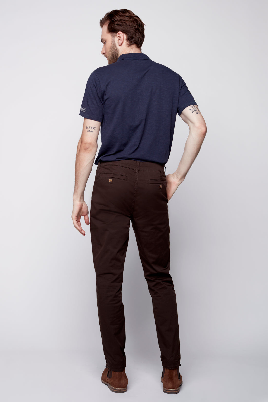 ELTON -  Slim Fit Chinos (Convertible Joggers) - Brown - DENIM SOCIETY™