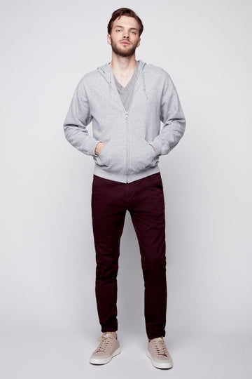 ELTON -  Slim Fit Chinos (Convertible Joggers) - Wine - DENIM SOCIETY™