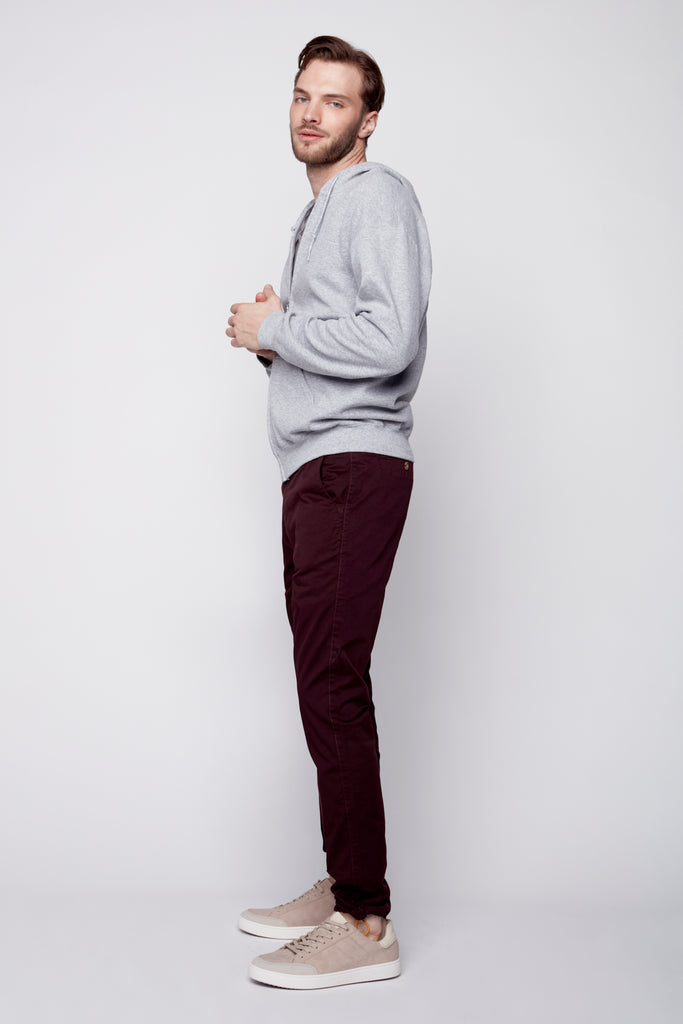 ELTON -  Slim Fit Chinos (Convertible Joggers) - Wine - DENIM SOCIETY™