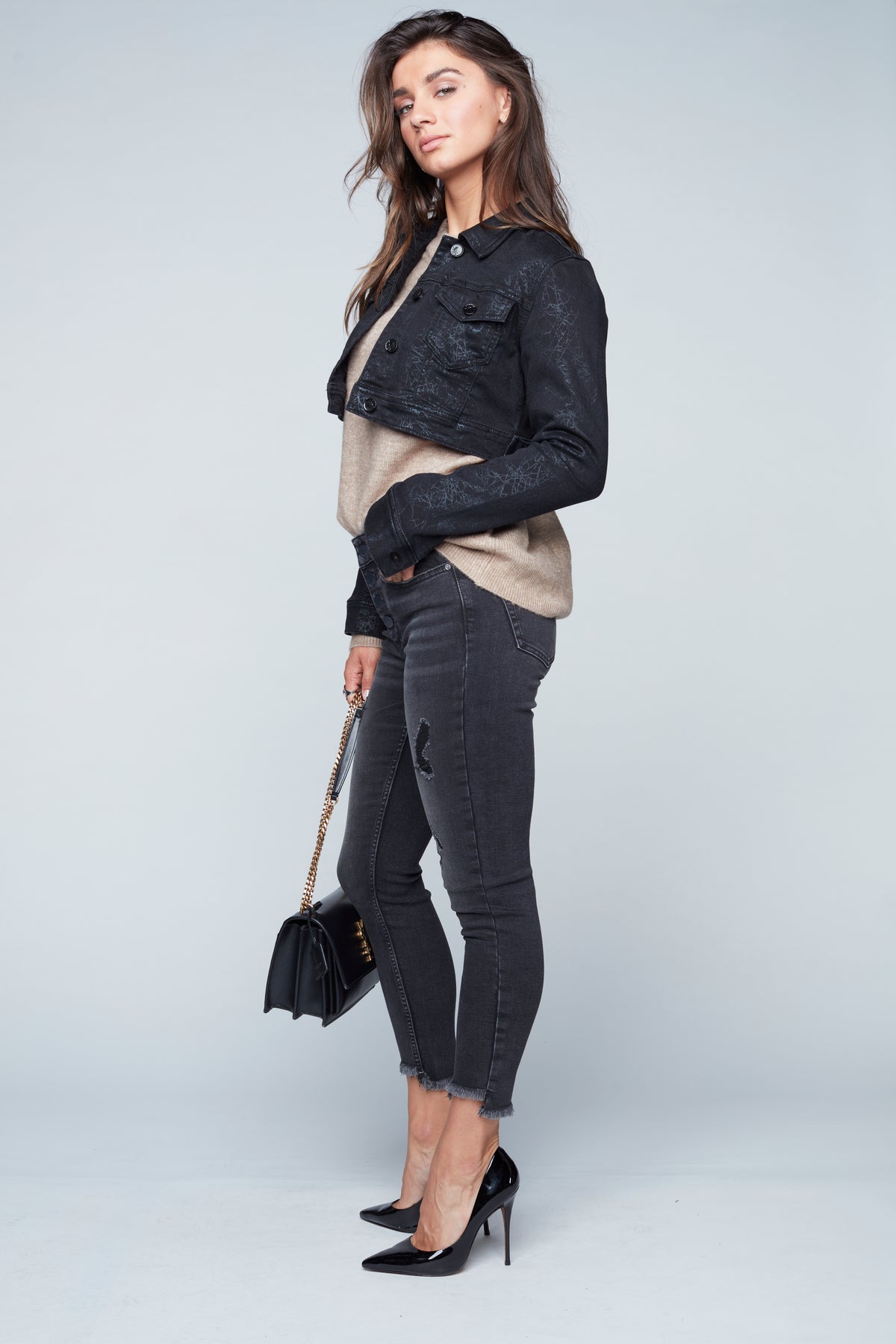 ELLE - High Rise Cropped Jean - Vintage Black - DENIM SOCIETY™