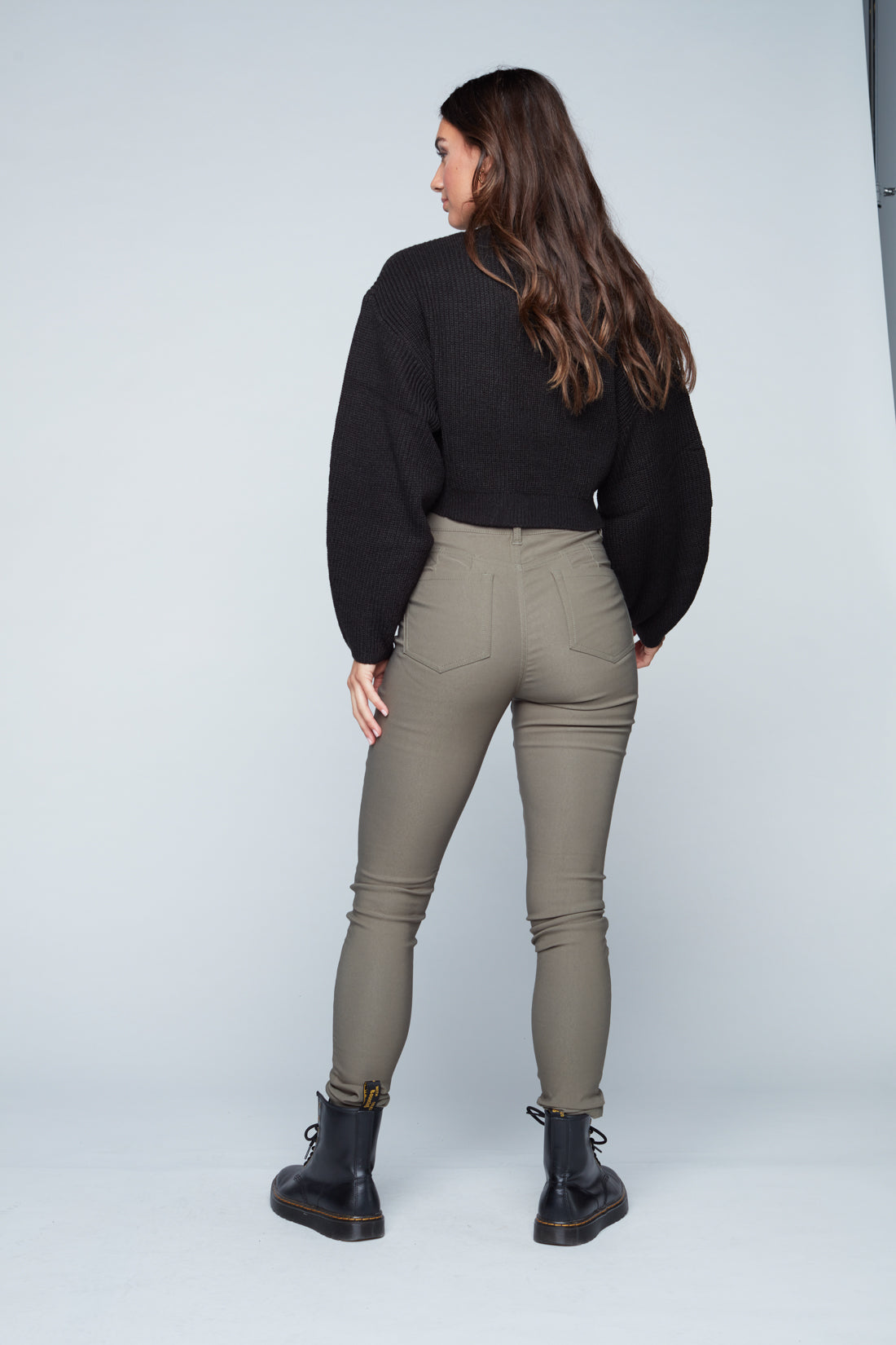 LULU - High Rise Fleece Lined Super Skinny Jean - Olive