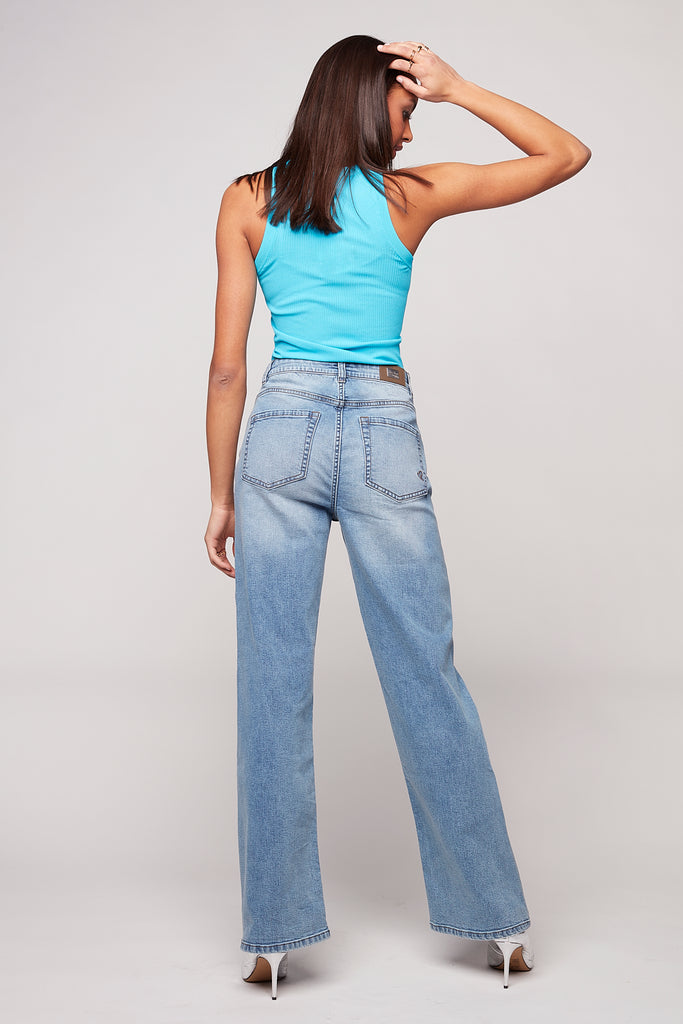 JANIS - Wide Leg Jean - Medium Blue Foxy Jeans™