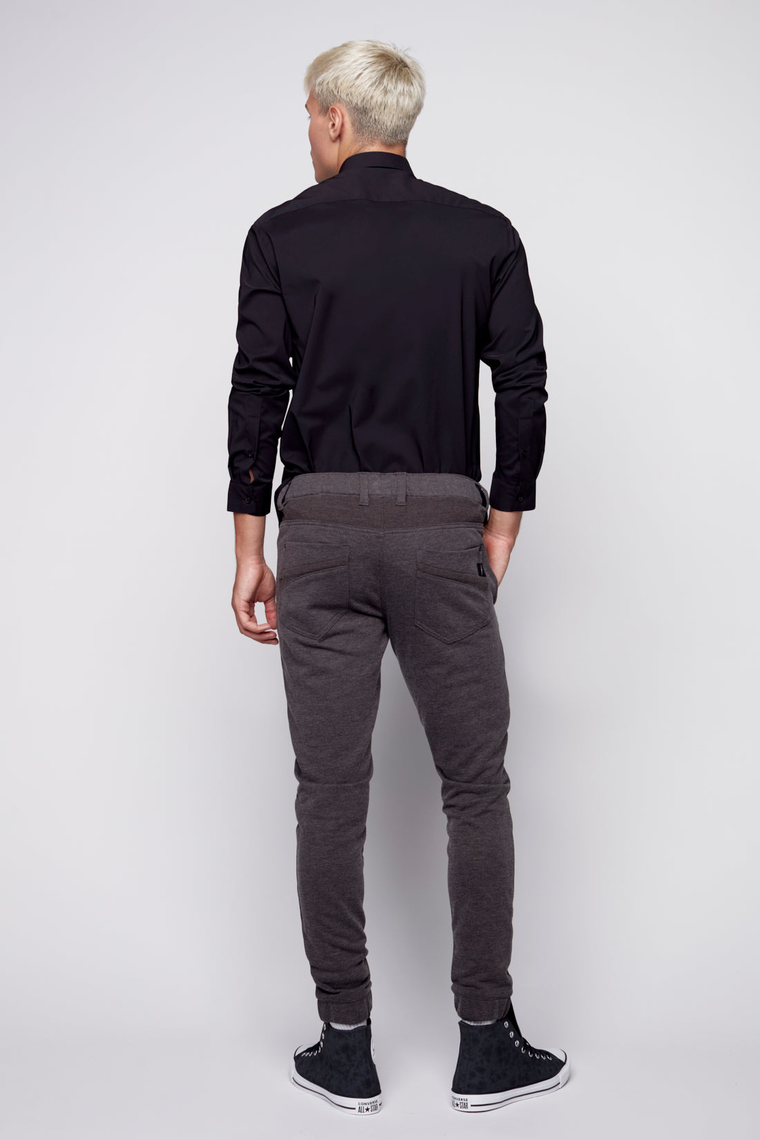 HENDRIX - 5 Pocket Moto Stitch French Terry Jogger - Dark Grey - DENIM SOCIETY™
