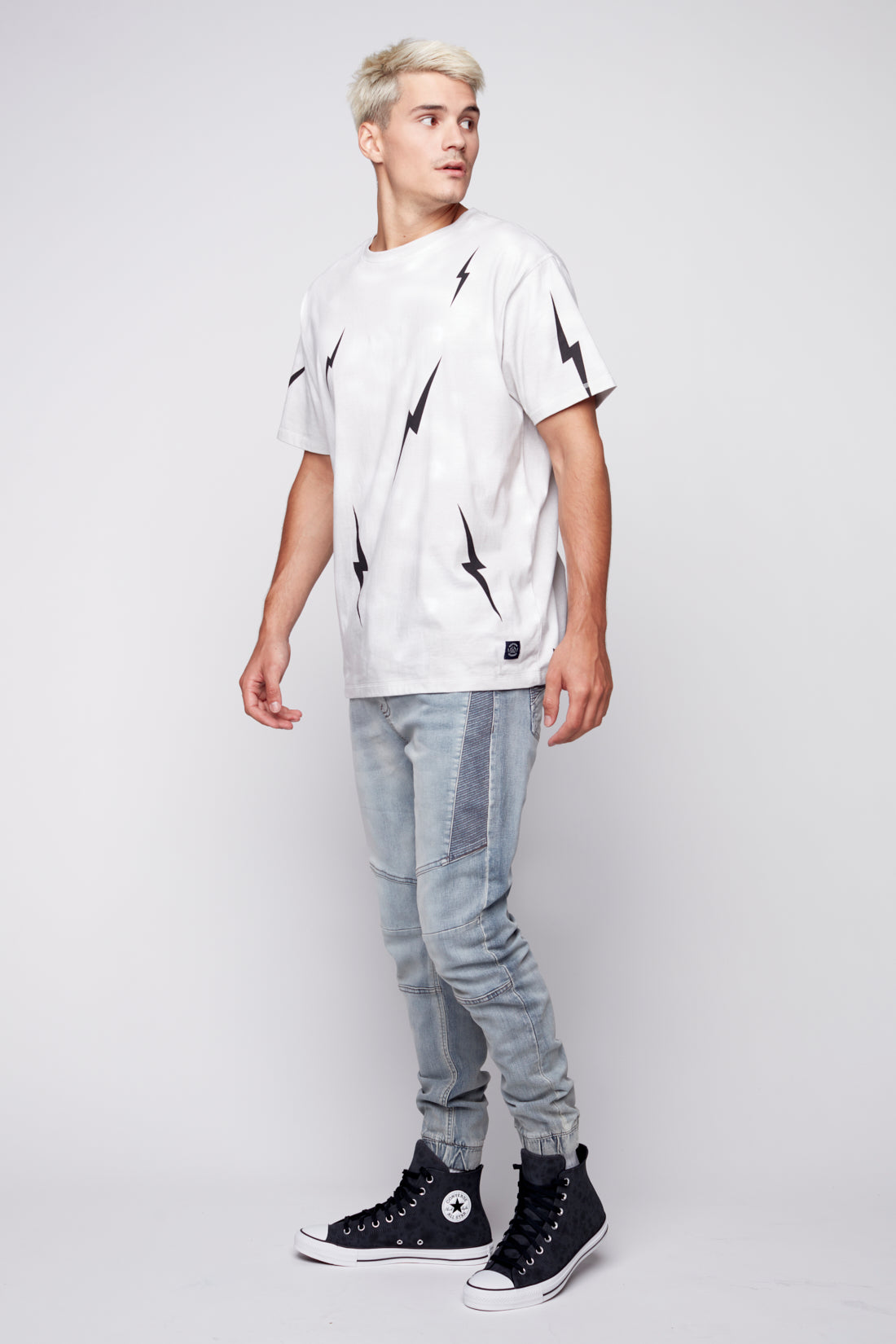 HENDRIX - 5 Pocket  Moto Stitch Jogger - Ice Bleach - DENIM SOCIETY™