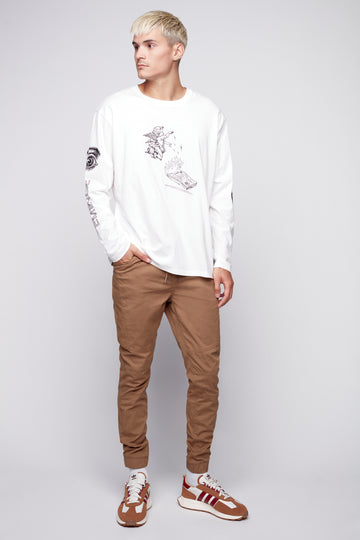 HENDRIX - 5 Pocket Moto Stitch Jogger - Beige DNM.WORKS™