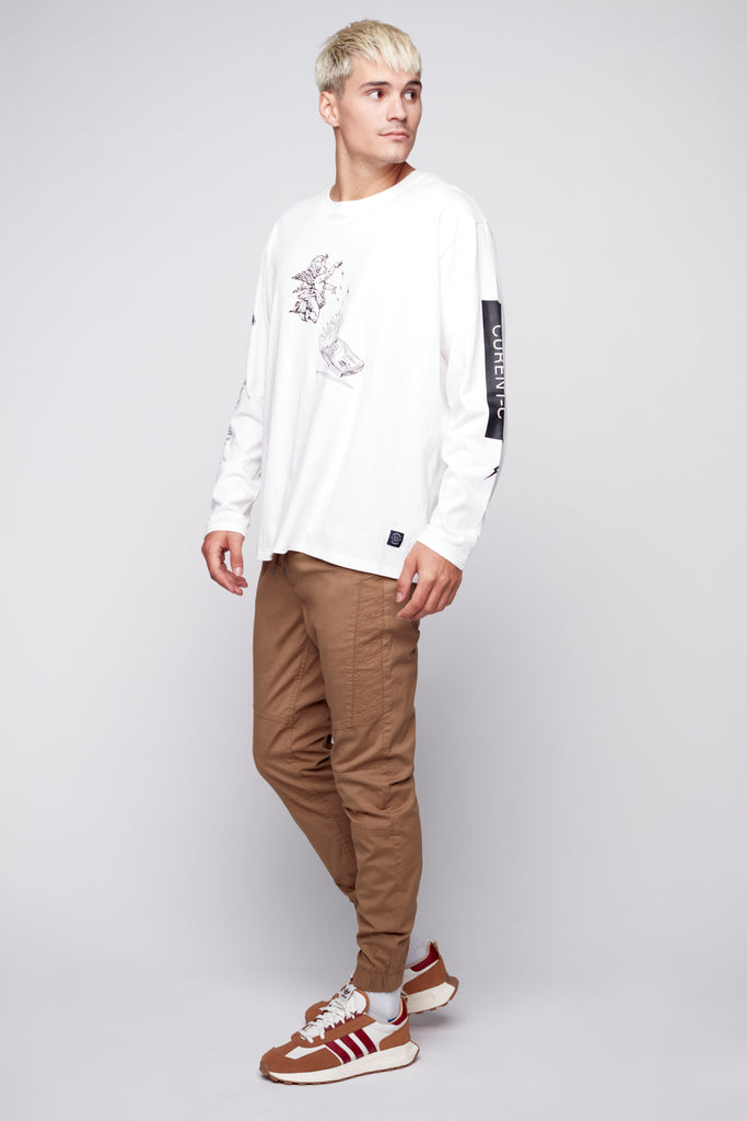 HENDRIX - 5 Pocket Moto Stitch Jogger - Beige DNM.WORKS™