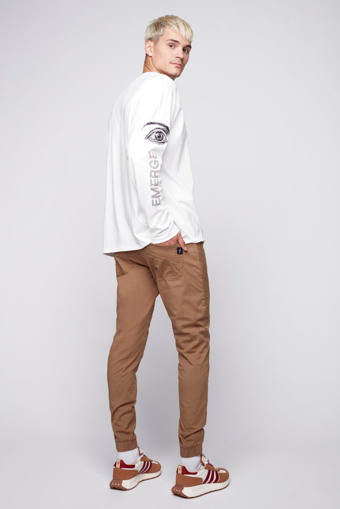 HENDRIX - 5 Pocket Moto Stitch Jogger - Beige DNM.WORKS™