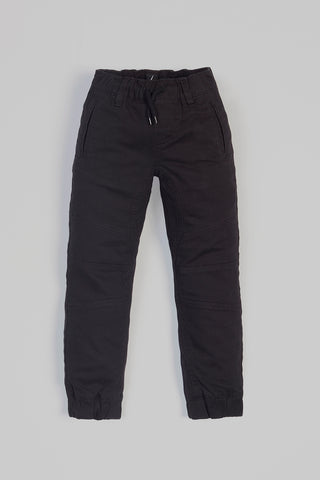 TODDLER HENDRIX - 5 Pocket Twill Moto Stitch Jogger - Black - DENIM SOCIETY™