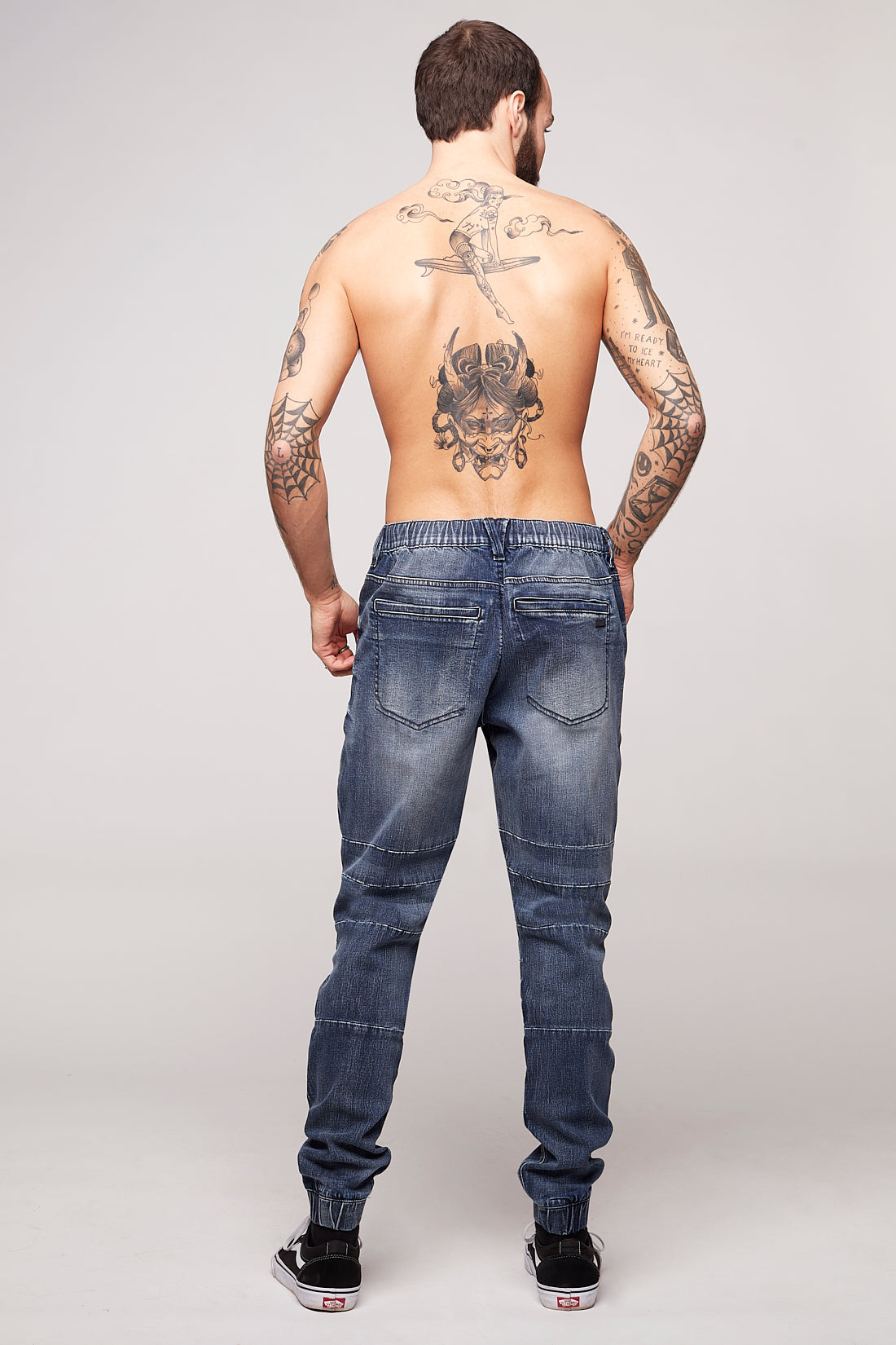 JACKSON - 5 Pocket Moto Pintuck Jogger - Med.Blue DNM.WORKS™