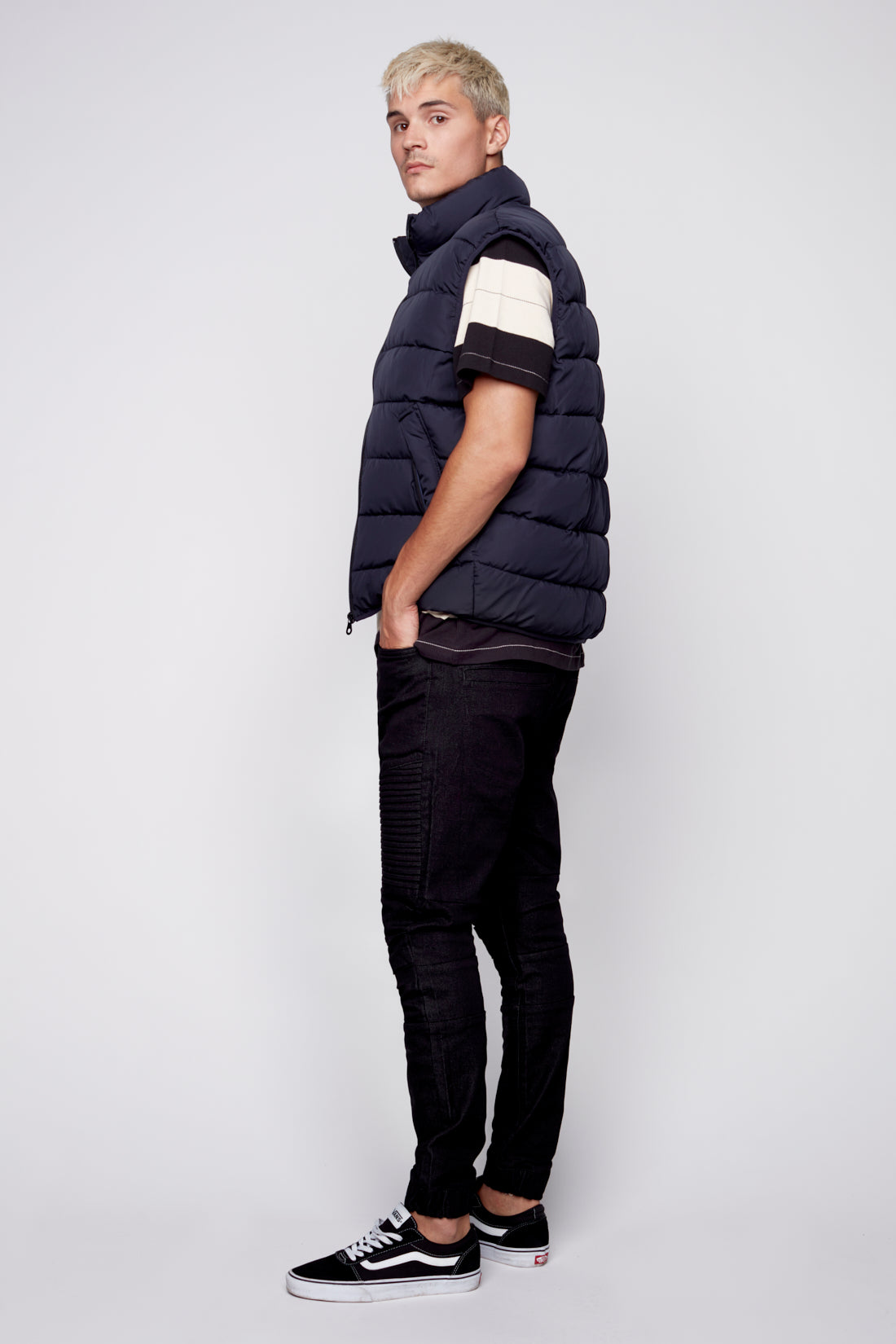 JACKSON - 5 Pocket Moto Pintuck Jogger - Black - DENIM SOCIETY™