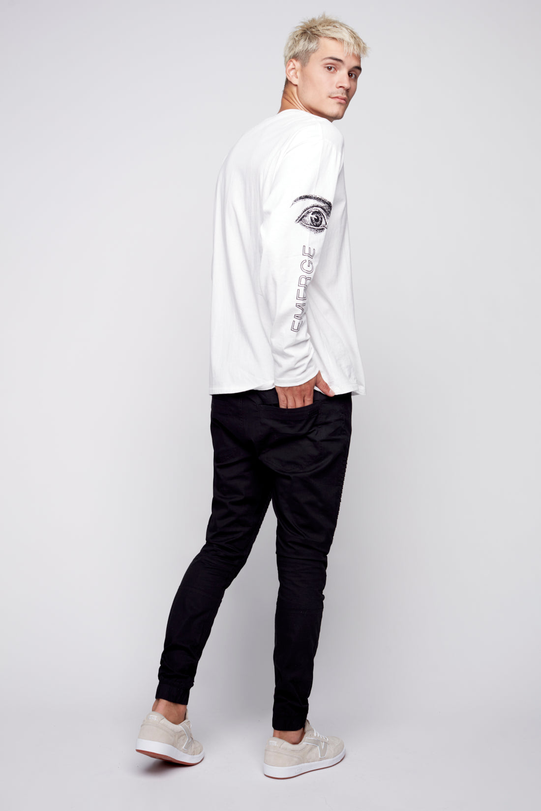 JACKSON - 5 Pocket  Moto Pintuck Jogger - Black - DENIM SOCIETY™