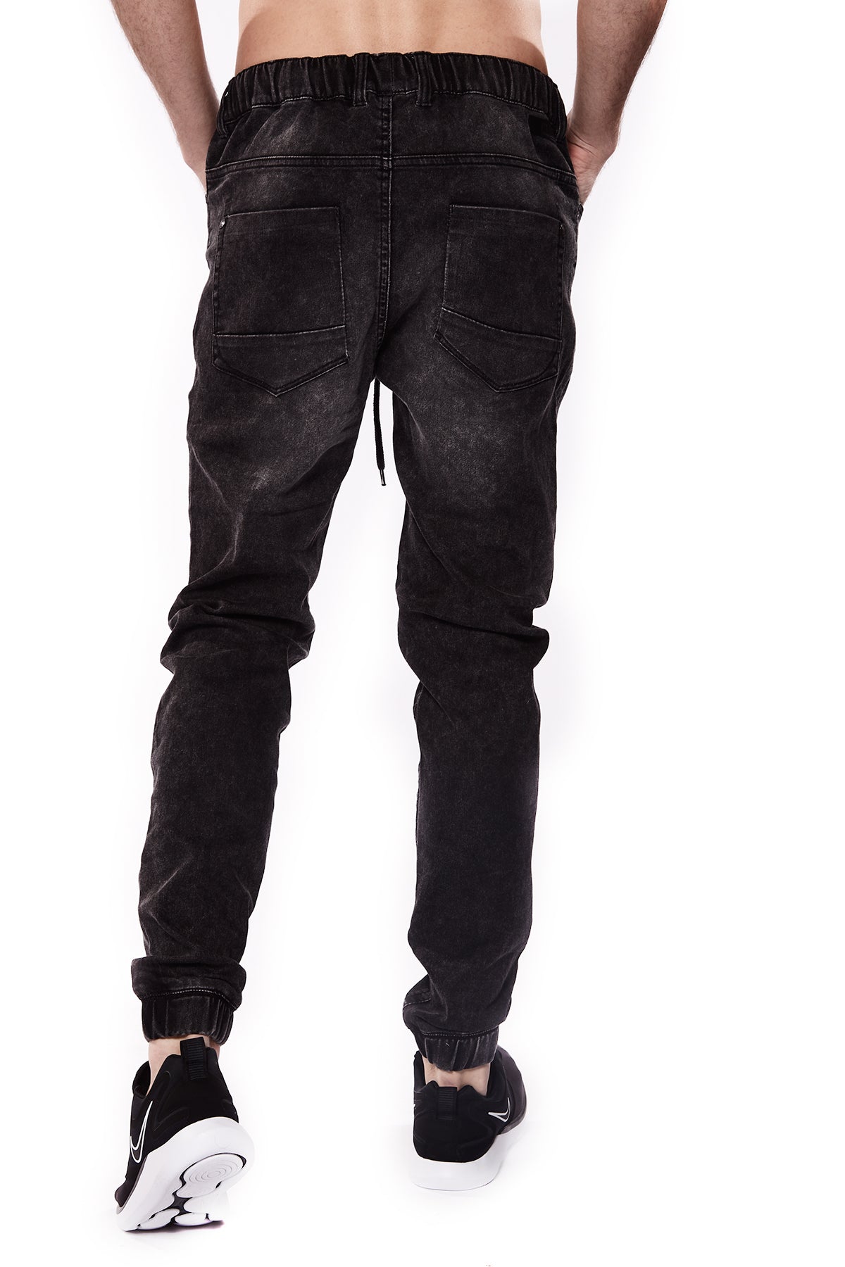 JAGGER - 5 Pocket Cozy Denim Classic Jogger - Black Acid Wash - DENIM SOCIETY™