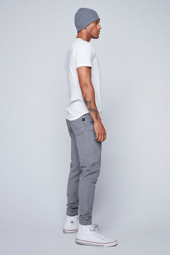 JAGGER - 5 Pocket Classic Knit Jogger - Mid Grey - DENIM SOCIETY™