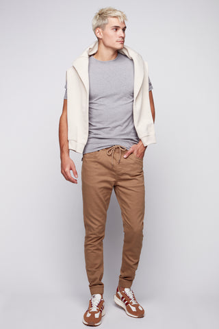 JAGGER - 5 Pocket Soft French Terry Classic Jogger - Beige - DENIM SOCIETY™