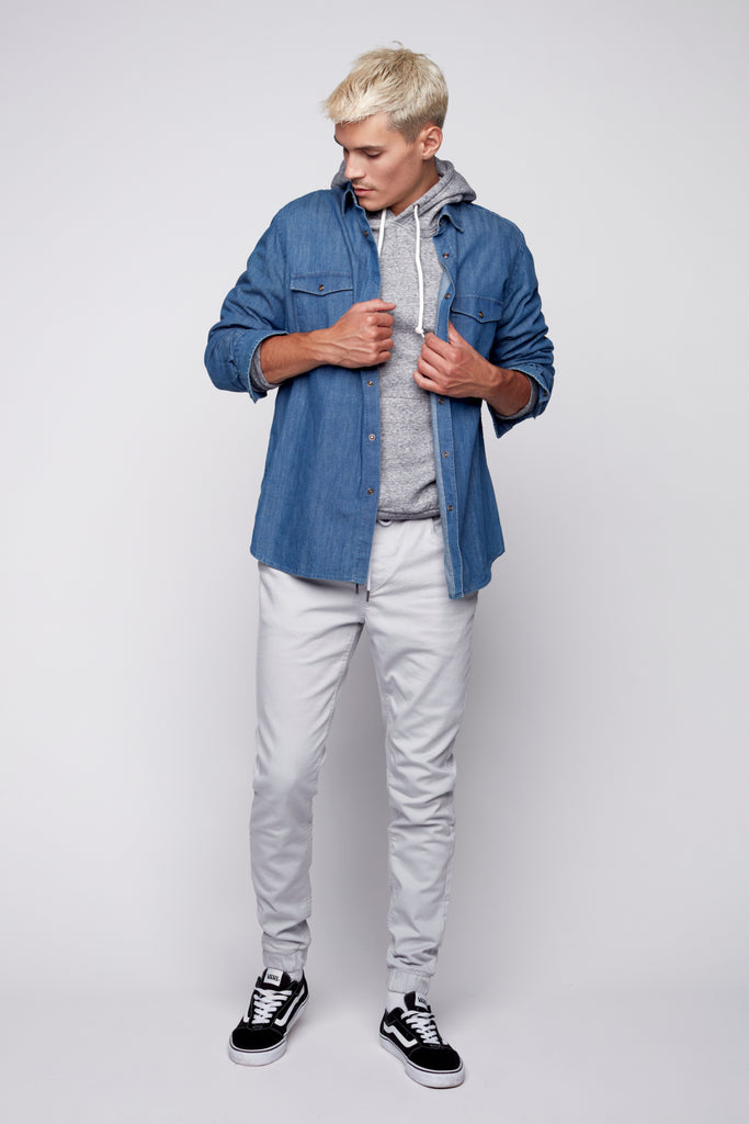 JAGGER - 5 Pocket Soft French Terry Classic Jogger - Frost Blue DNM.WORKS™