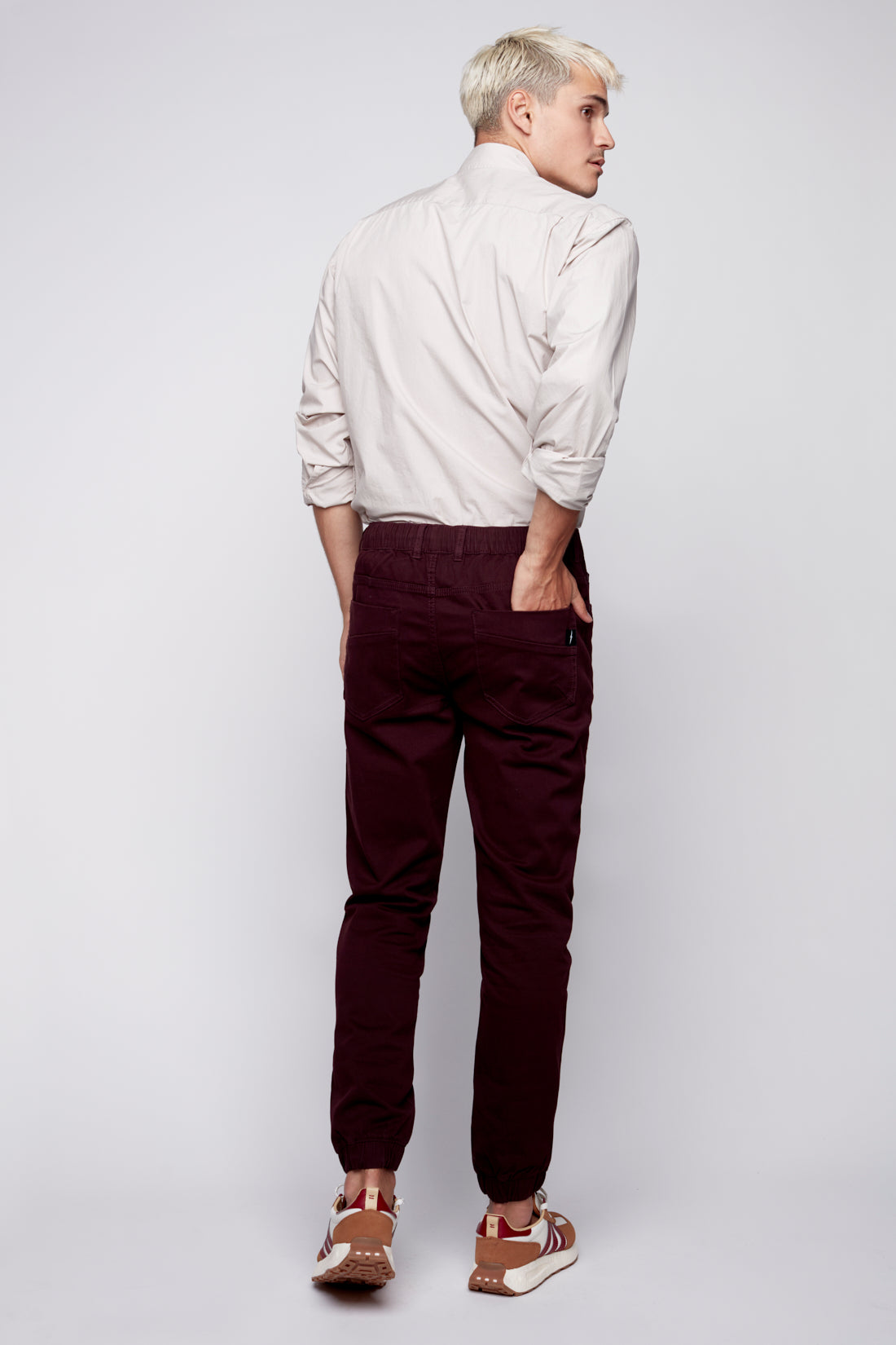 JAGGER - 5 Pocket Twill Classic Jogger - Wine - DENIM SOCIETY™
