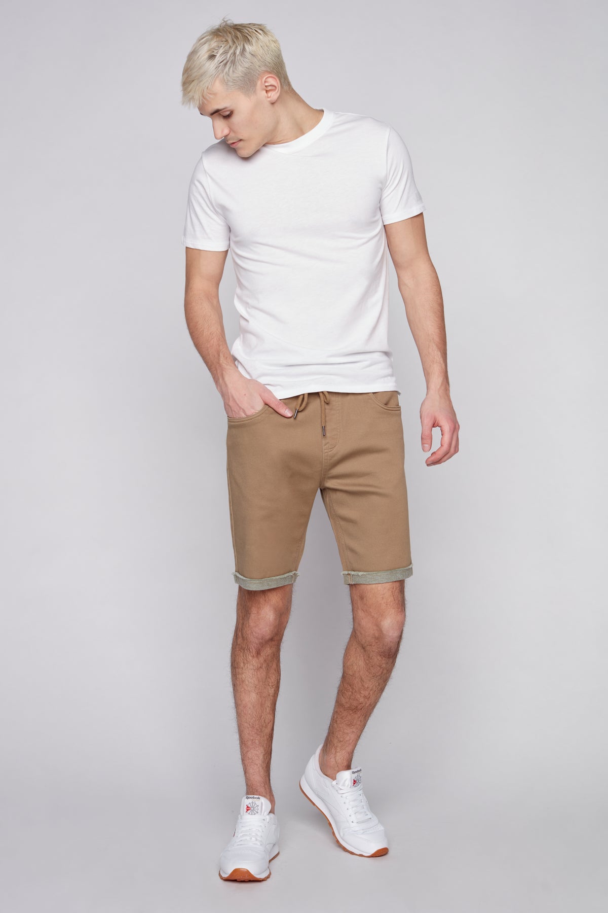 LENNON - Mens Rolled Up Shorts - Beige