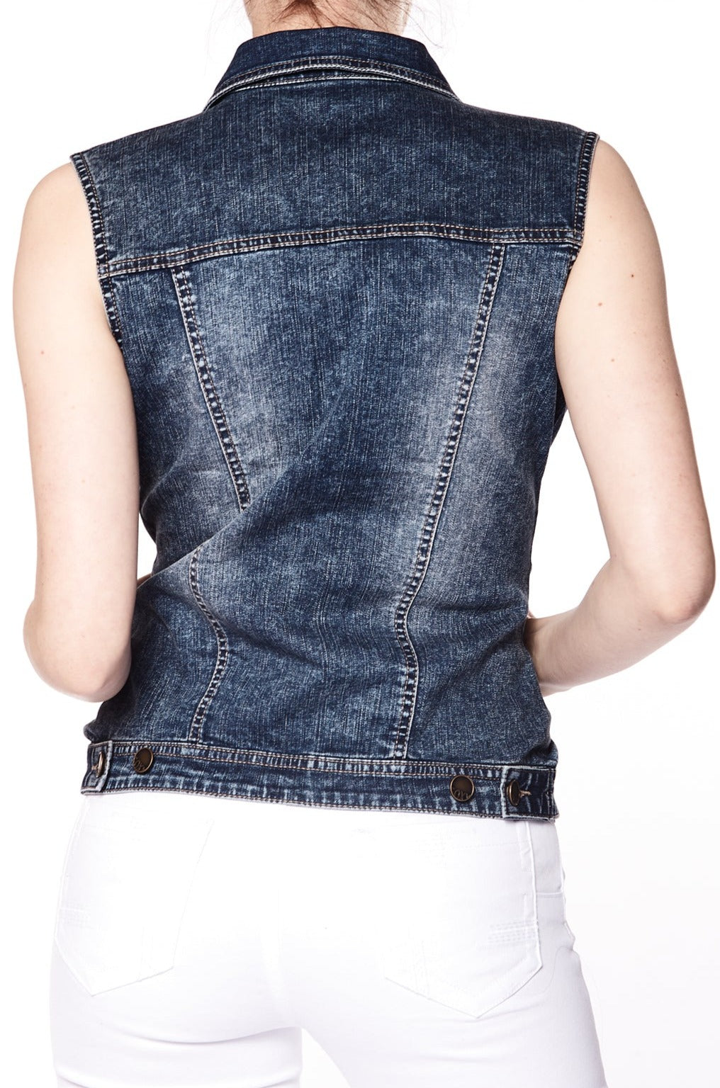 MANDY - Ladies Denim Vest - Light Blue Wash - DENIM SOCIETY™
