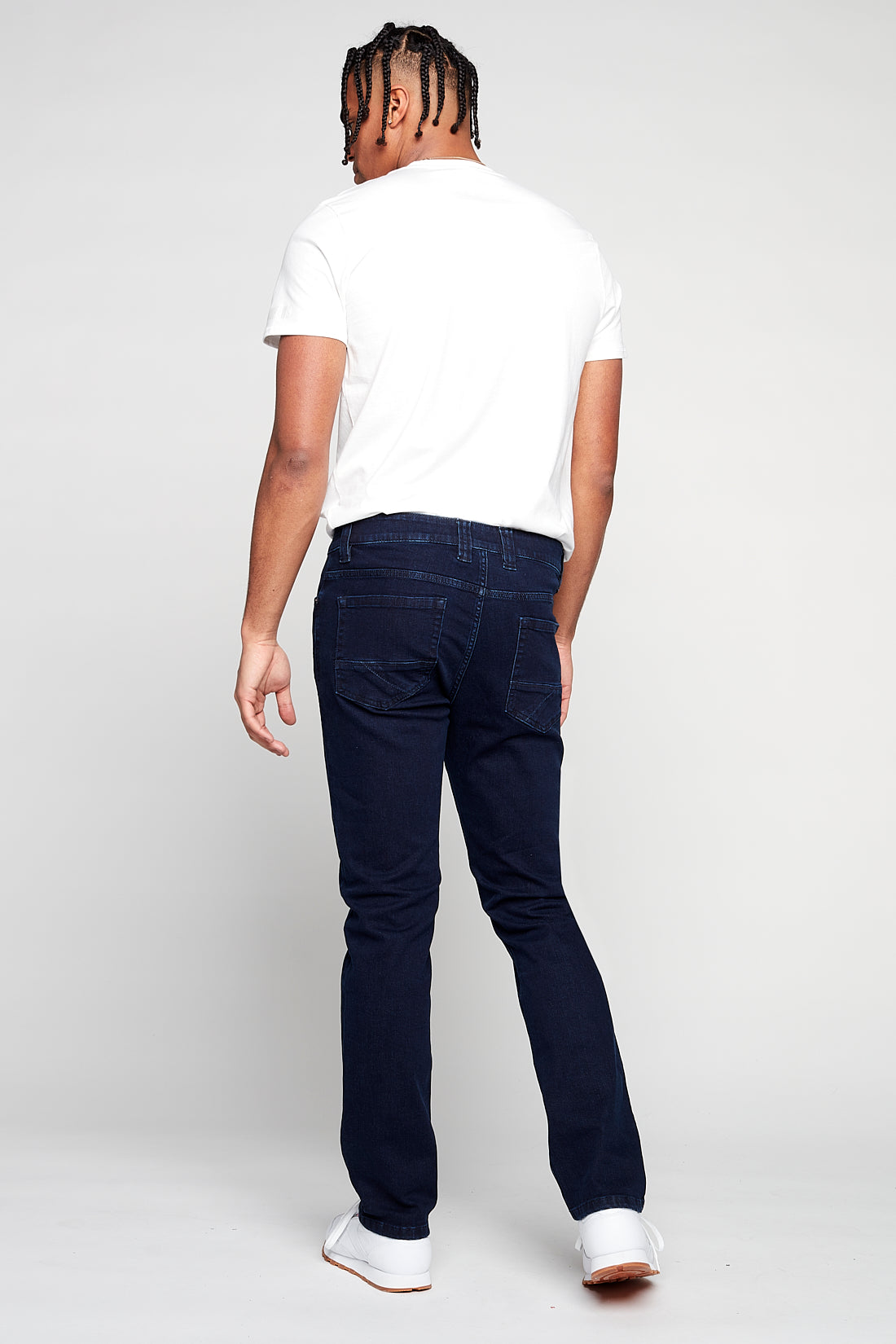 FRANKIE - 5 Pocket Straight Leg Jean - Blue/Black Rinse Wash - DENIM SOCIETY™