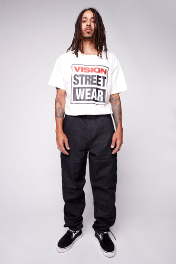 Straight Leg Pant With Adjustable Bottom Hem - Black - DENIM SOCIETY™