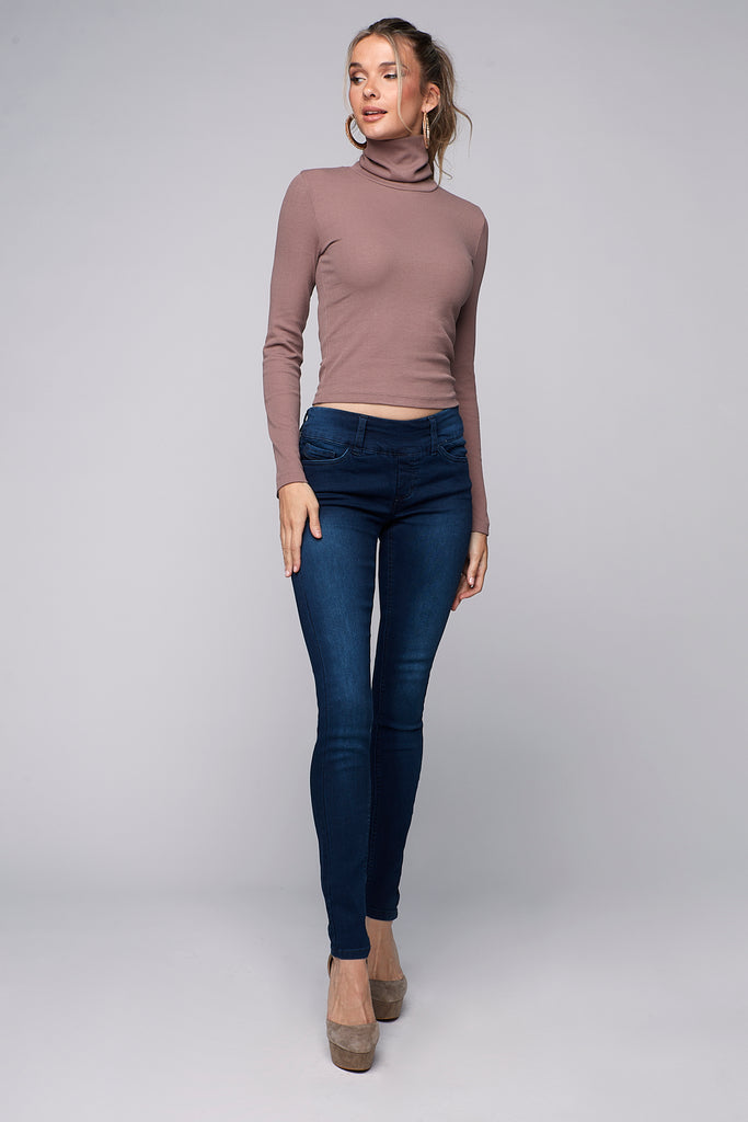 OLIVIA - Pull-On Jeggings - Tinted Dark Indigo Rinse - DENIM SOCIETY™