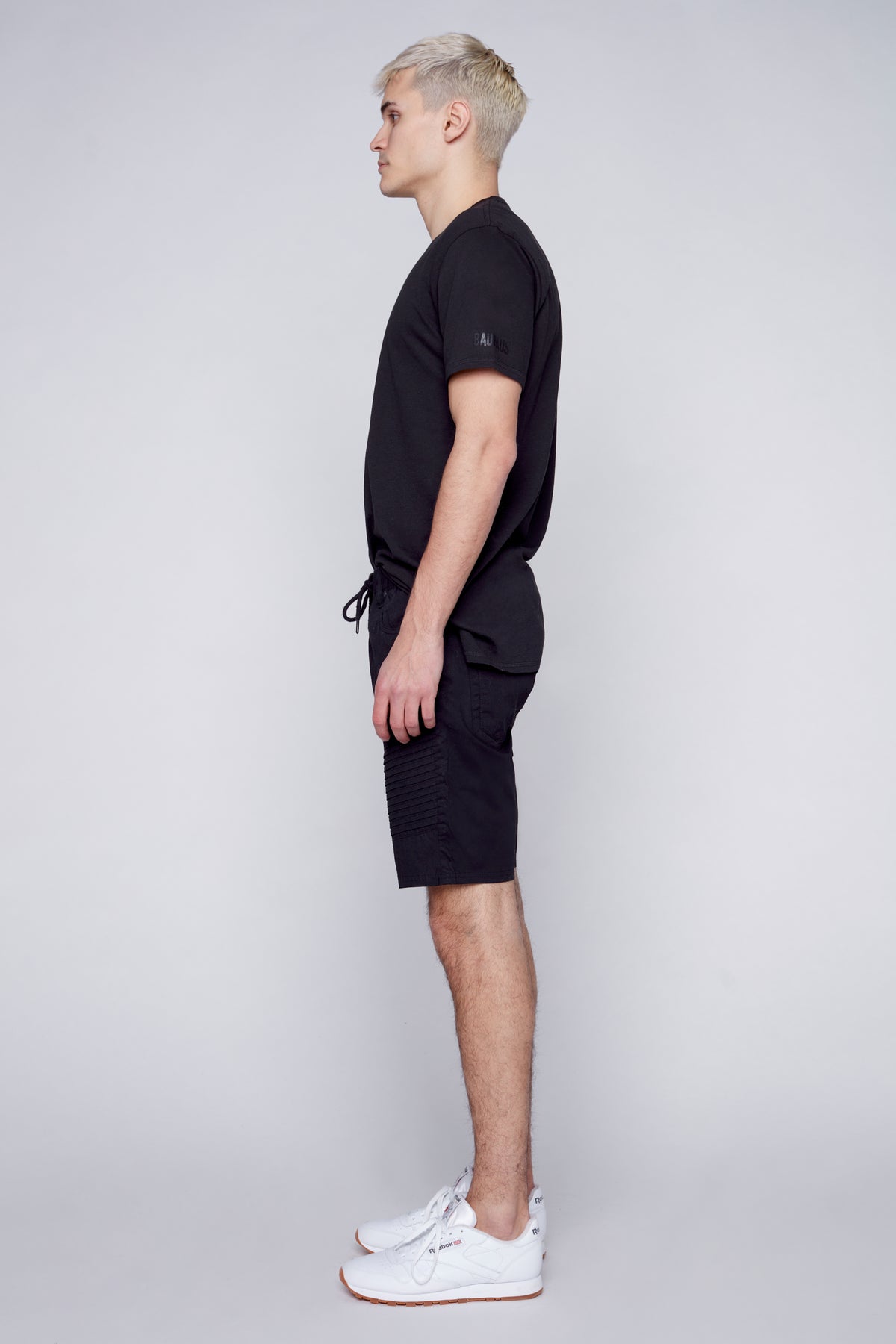 PHOENIX - Mens Flex Denim Moto Short - Black