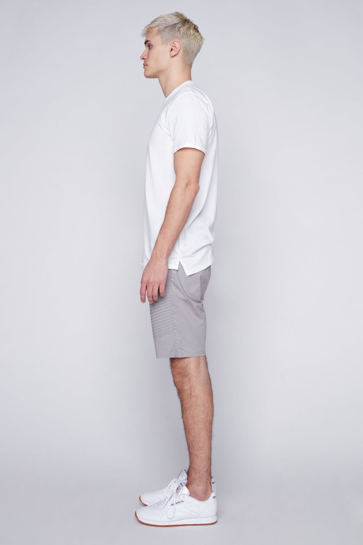 PHOENIX - Mens Flex Denim Moto Short - Light Grey