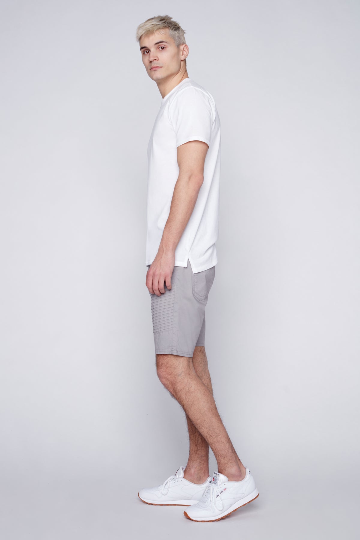 PHOENIX - Mens Flex Denim Moto Short - Light Grey