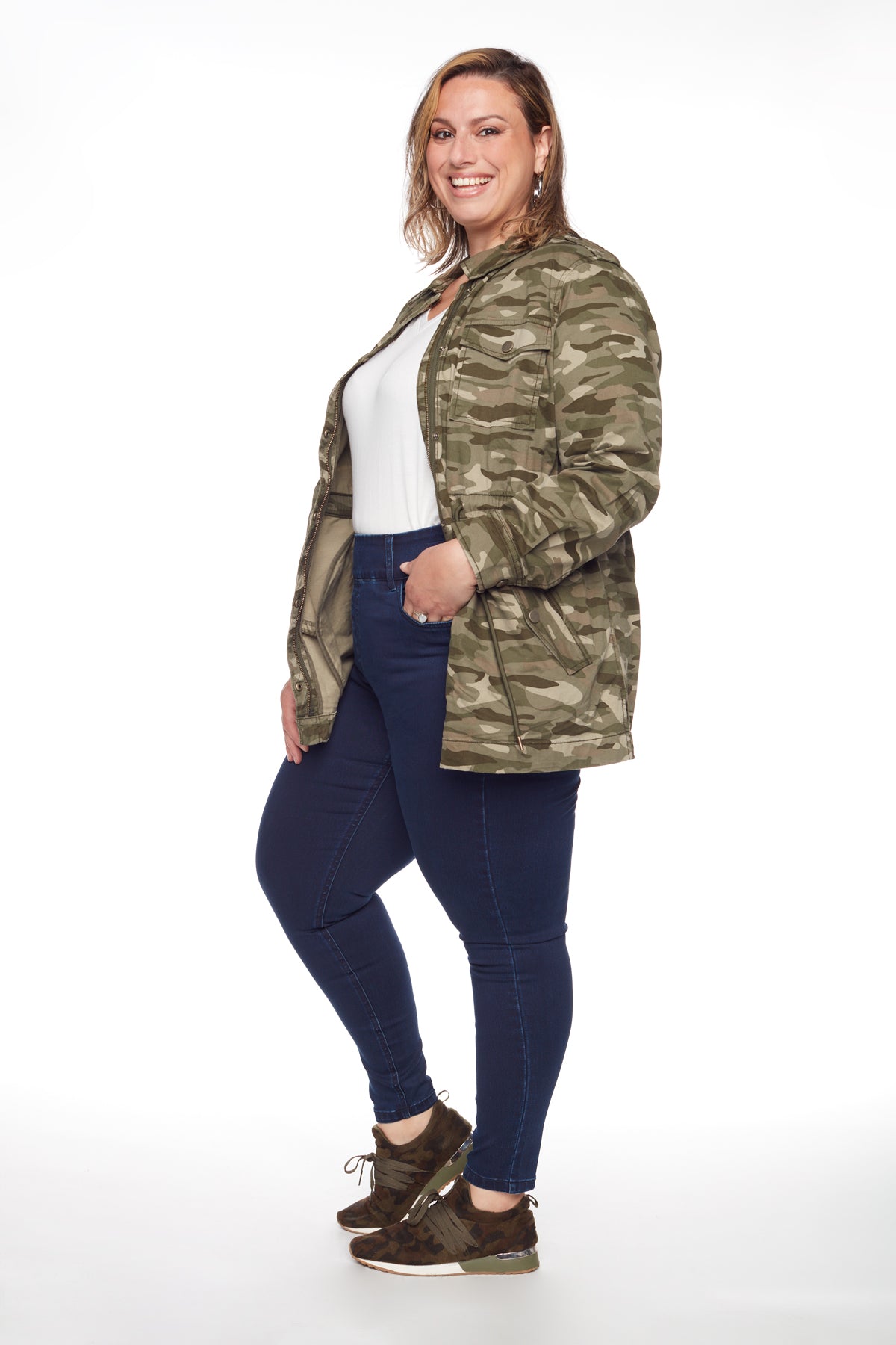 OLIVIA - Pull-On Jeggings PLUS - Dark Indigo Rinse - DENIM SOCIETY™