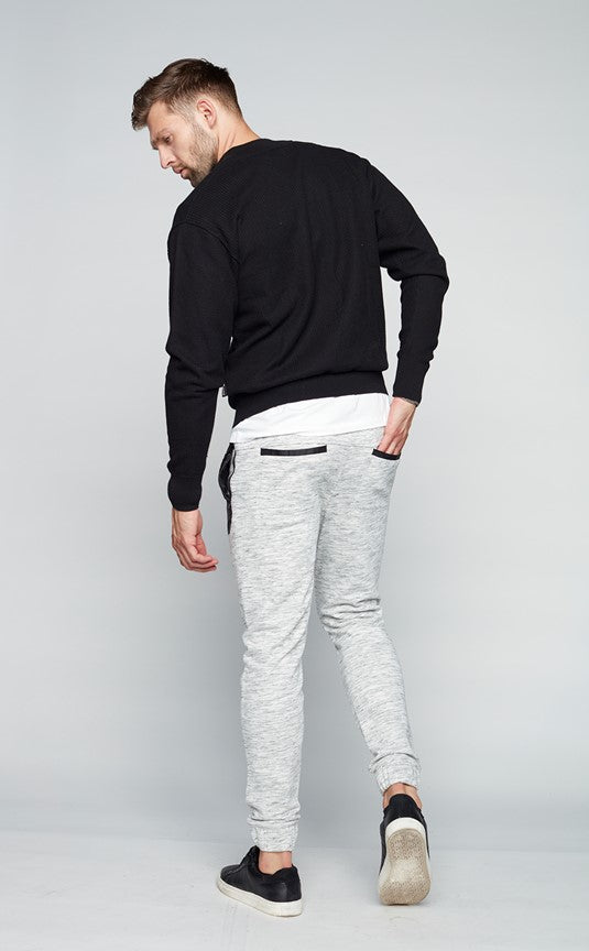 AXEL - Pull-On French Terry Jogger - Grey Space Dye - DENIM SOCIETY™
