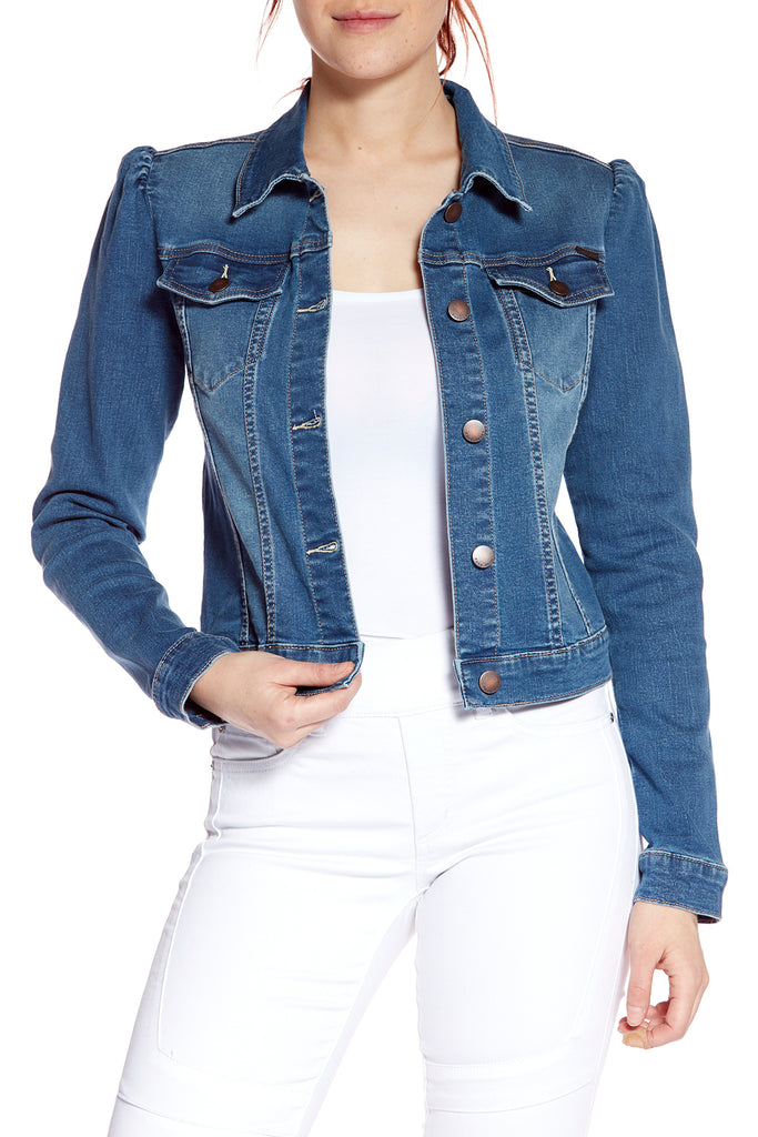 FARRAH -  Ladies Denim Trucker Jacket - Medium Blue Wash - DENIM SOCIETY™