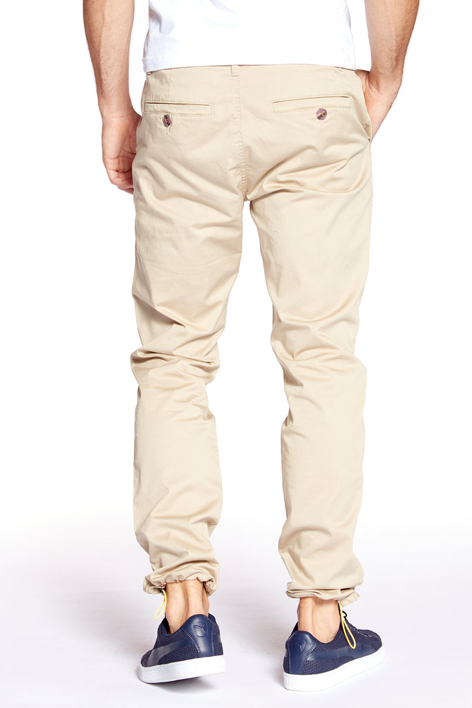 ELTON -  Slim Fit Chinos (Convertible Joggers) - Tan - DENIM SOCIETY™