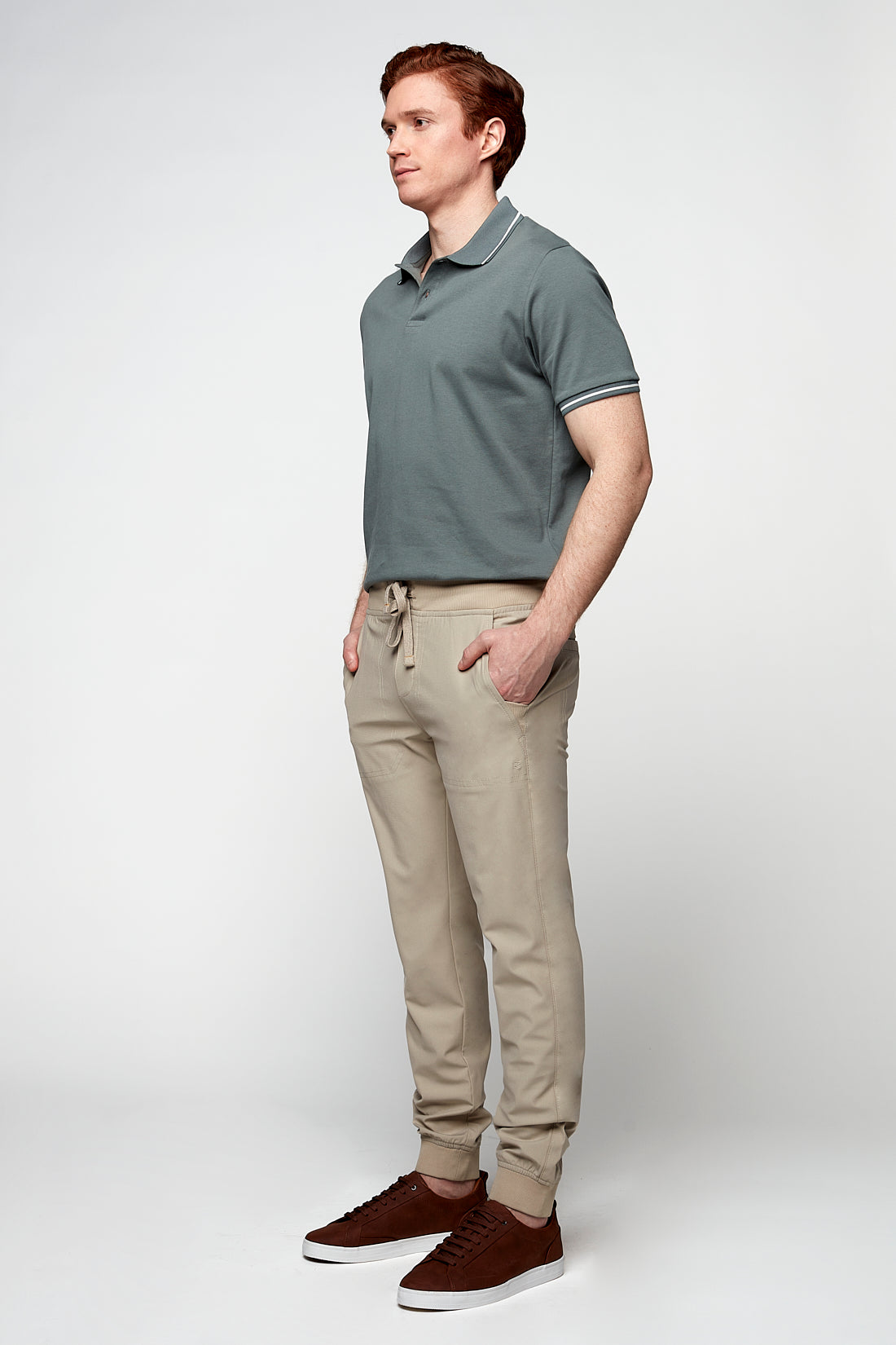 AXEL - Pull-On Jogger with Elasticized Waist & Cuffs - Sage - DENIM SOCIETY™