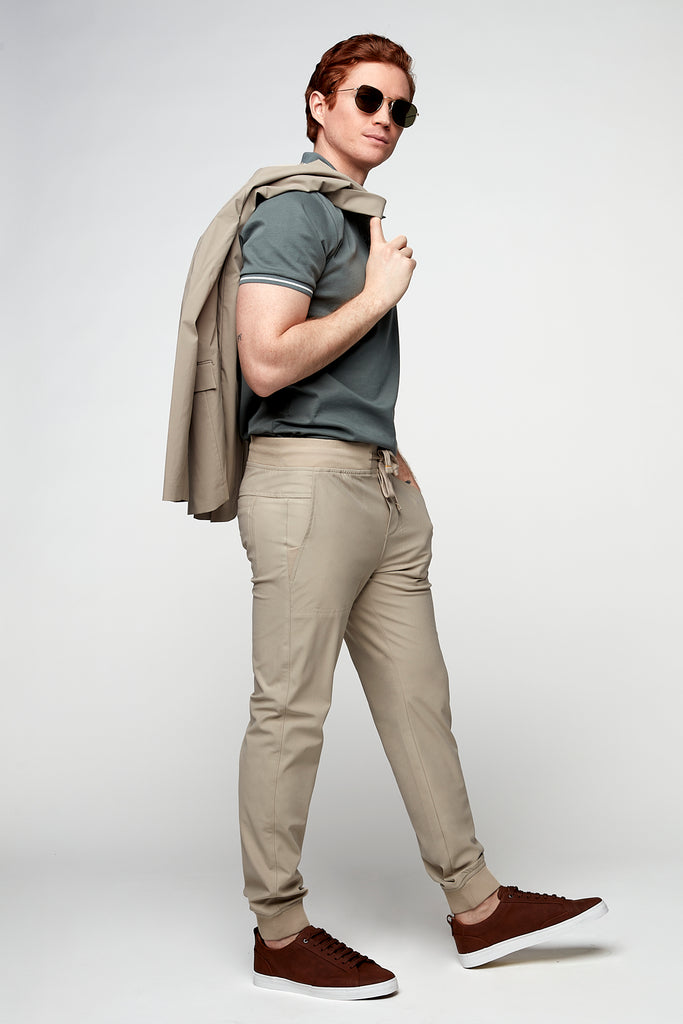 AXEL - Pull-On Jogger with Elasticized Waist & Cuffs - Sage - DENIM SOCIETY™