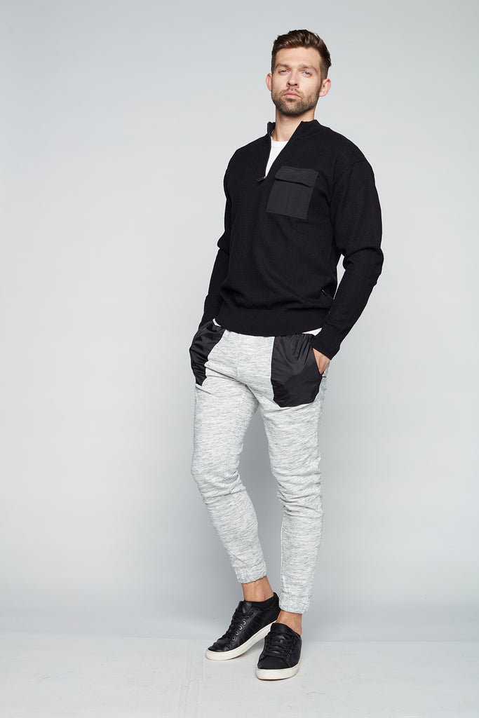 AXEL - Pull-On French Terry Jogger - Grey Space Dye - DENIM SOCIETY™