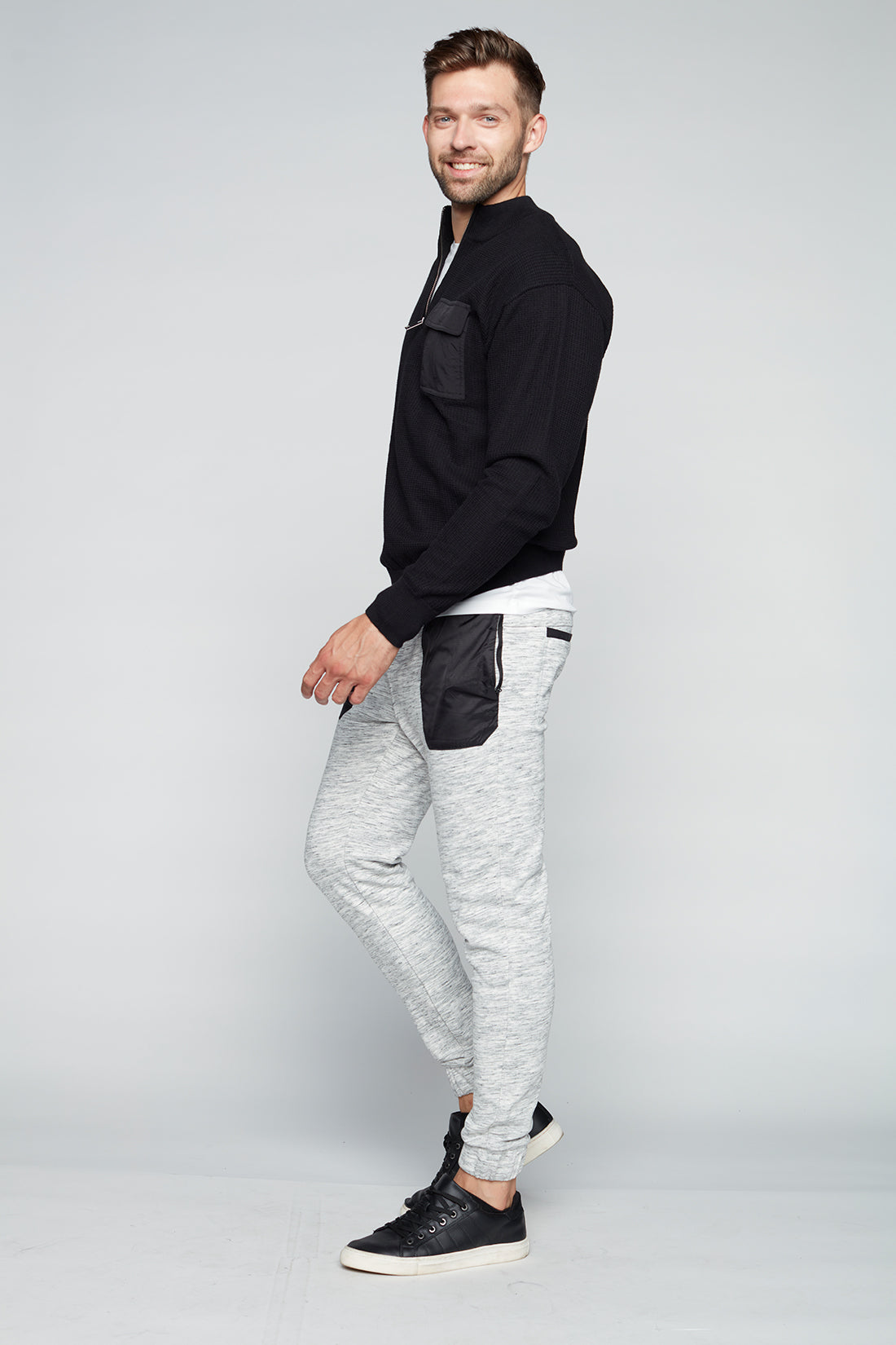 AXEL - Pull-On French Terry Jogger - Grey Space Dye - DENIM SOCIETY™
